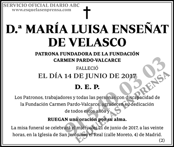 María Luisa Enseñat de Velasco
